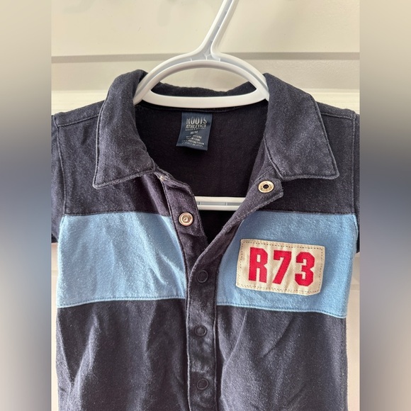 Vintage Roots Canada Toddler Onesie Navy Blue Snap Closure About Size 12 months - Picture 2 of 8